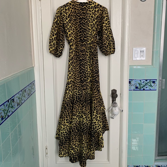 GANNI - PRINTED COTTON POPLIN WRAP DRESS - Picture 6 of 6